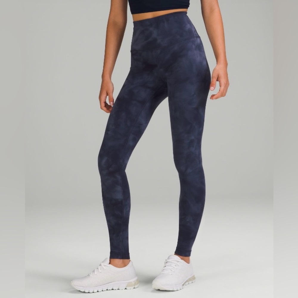 lululemon: Wunder Train High-Rise Tight 28” in Diamond Dye Shade Naval Blue (10)